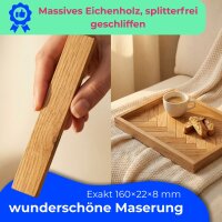 KERANO Premium Eiche Bastelklötzchen – splitterfrei, Made in EU (160×22×8 mm)